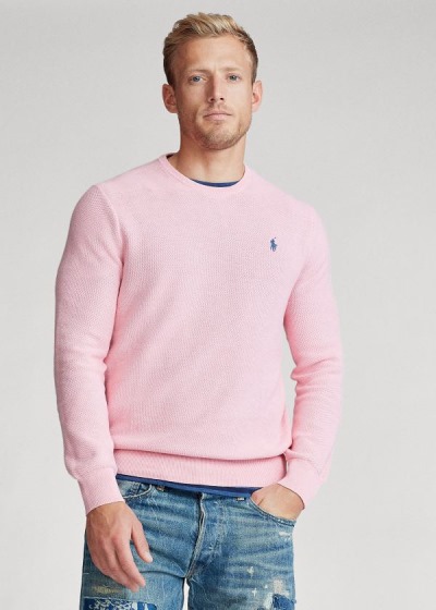 Sueter Polo Ralph Lauren Hombre Rosas - Cotton Crewneck - QZTHF1062